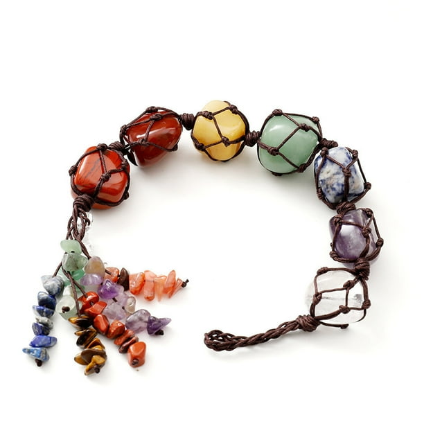 Adorno Natural Tejido Para Coche, Colgante De Cristal Y Piedra, Decoración Para Manos De Yoga