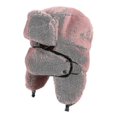 thumbnail image 3 of Gorro de Piel Sintética ZHAOCHENG Gorro de Aviador para Mujer Color Rosa, 3 of 5