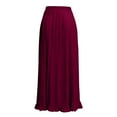 thumbnail image 5 of USSUMA Skirts for Women Trendy Summer Midi Skirt Solid Color High Waist Pleated Wrap Skirt Mid-Calf Skirt Casual Dresses Loose Dresses Business Reduced Price Wine Skirt for Women XXXL, 5 of 5
