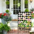 thumbnail image 4 of He Is Risen Easter Garden Flag - Religious Cross, 12 x 18 Inch Double Sided Burlap Cross Pink Green Floral Yard Flags for Outside Christian Spring Outdoor Decorations, 4 of 6