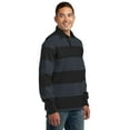 thumbnail image 4 of Sport-Tek Classic Long Sleeve Rugby Polo-2XL (Black/ Graphite Grey), 4 of 6