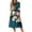 #079 White, variant on QIJIE Petite Women Dresses Spring Summer 3/4 Sleeve Holiday Boho Floral Casual Sundress Crew Neck Vacation Midi Dress A-Line Flowy Swing Wedding Guest Dresses with Pockets Army Green L