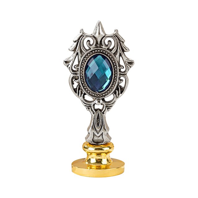 Sello Columna Romana Metal Ornamental DQrwqpou para Invitaciones Boda azul Plateado