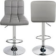 thumbnail image 7 of HOMEKOKO Bar Stools, Modern PU Leather Adjustable Swivel Bar Stool with Back, 1 Chair (Light Grey), 7 of 7