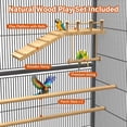 thumbnail image 3 of Timagebreze Large Bird Cage on Wheels with Slide-Out Tray,54" Wrought Iron Cage with Perches,Swing & Platform for Budgies,Cockatiels, 3 of 8