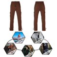 thumbnail image 4 of Zusmen Mens Fleece Cargo Sweatpants Multi-pocket Loose Casual M-5XL Tall And Big Size(Deep Khaki 5XL), 4 of 5