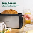 thumbnail image 5 of BELLA tostador de 4 rebanadas, ranura larga y bandeja extraíble para migas, 7 opciones de sombreado con apagado automático, botón de cancelación y recalentamiento, pan tostado y bagel, acero, 5 of 5
