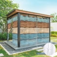 thumbnail image 6 of Outdoor Curtains for Patio Waterproof, Farmhouse Light Blue Brown Outdoor Privacy Panels Grommet, Vintage Wooden Striped Blackout Outside Curtains for Porch/Cabana/Pergola/Gazebo 54"x95", 1 Panel, 6 of 8