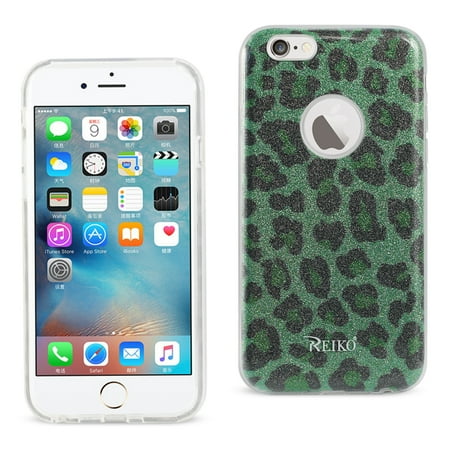 Glitter Leopard - REIKO IPHONE 6/ 6S SHINE GLITTER SHIMMER LEOPARD HYBRID CASE IN LEOPARD GREEN