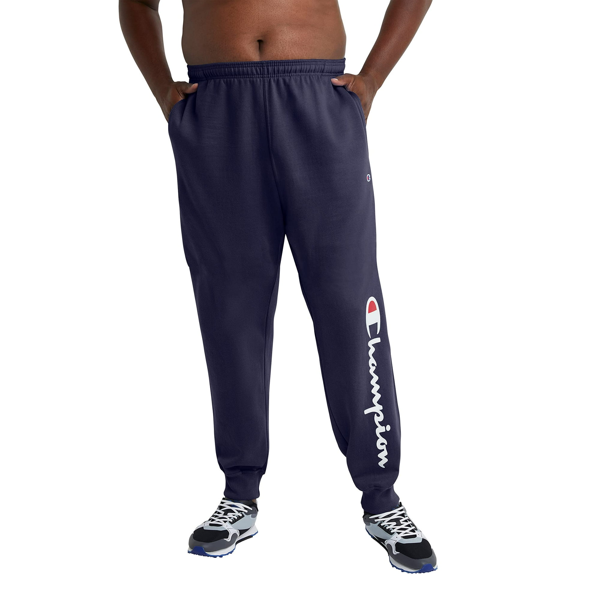 Champion Mens Powerblend Fleece Joggers XL Navy Walmart