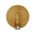 thumbnail image 6 of 12" x 12" Gold Polystone Handmade Peacock Sculpture, by DecMode, 6 of 8