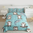 thumbnail image 2 of Manfei Cute Grey Otter 3 Pieces Queen Comforter Set for Boys Girls,Polka Dots Ultra Soft Bedding Sets,Kawaii Animal Bedding Comforter Set,Lightweight Room Decor,Reversible, 2 of 8