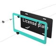 thumbnail image 6 of License Plate Frame With Screw Caps 2 Pack Car Plate Frame Front And Rear Rust-Proof Universal Car Tag Holder Teal, 6 of 8