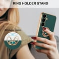 thumbnail image 6 of Electroplated Magnetic Ring Holder Case for Samsung Galaxy S24, 360 Degree with Rotation Metal Anti-Drop Finger Ring Holder Magnet Car Holder Soft Slim Silicone Shockproof Cover - Dark Green, 6 of 18