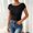 Black, variant on Women's Short Sleeve T-shirt Backless Going Out Tops Solid Color Basic Tee Slim Fit Summer Open Back Tops Crop Top T Shirts for Women Summer Sale