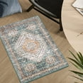 thumbnail image 6 of Tzou Area Rug 2x3 Vintage Retro Rug Indoor Door Mat Non Slip Carpet for Bathroom Entryway Bedroom, Green, 6 of 8