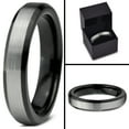 thumbnail image 5 of Charming Jewelers Tungsten Wedding Band Ring 4mm for Men Women Comfort Fit Black Beveled Edge Brushed Lifetime Guarantee Size 5.5, 5 of 5