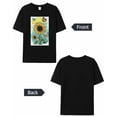 thumbnail image 6 of Men's T-Shirt Sunflower Butterfly Leaves Vintage Blue Short Sleeve Casual Tee Classic Crew Neck T-Shirt for Men, 3XL, 6 of 7