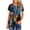 Blue, variant on Jacenvly 2024 new summer blouses for women Loose Ruched Blouse Tees For Women Printing Short Sleeve Summer Classic T-Shirt comfortable Floral v neck t shirts ladies plus size tops Black