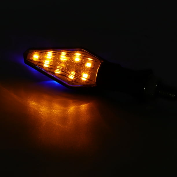Hlyjoon 2Pcs Moto Luz de se?al de giro 12LED Moto bicolor Lámpara indicadora de giro Moto Advertencia Luz intermitente de dirección para Scooter ATV Vehículo todoterreno Amonsee No