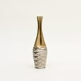 thumbnail image 3 of Decorative Sleek Metallic Aluminum Vases – Set of 3 Table Accents in Gold & Nickel Finish, 3 of 5