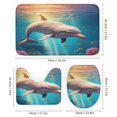 thumbnail image 3 of Underwater Dolphin Adventure Shower Curtain Set Modern Bathroom Decor Mats 4pcs Fabric Bathroom Curtain Slip Floor Rug Toilet Lid, 3 of 8