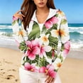 thumbnail image 2 of Uaswgudfs Women's UPF 50+ Sun Protection Hoodie Zip-Up Rash Guard with Thumbholes Tropical Floral Print for Beach Vacation Swimming, 2 of 5
