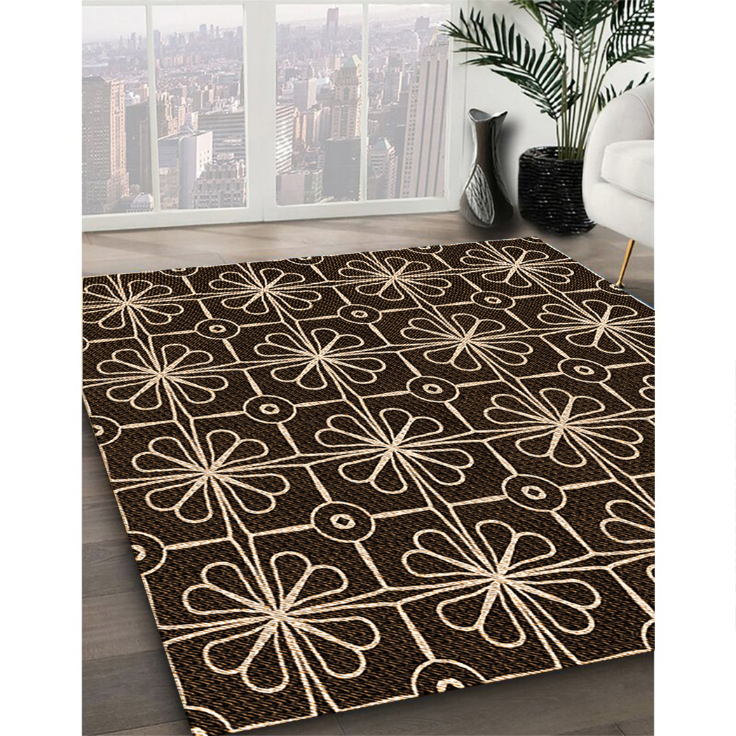 Ahgly Company Indoor Rectangle Patterned Black Bean Brown Area Rugs, 7' x 10' - image 2 of 6