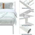 thumbnail image 4 of Yoneston Metal Platform Bed Frame Twin Size Single Bed frame with Wave Headboard & Footboard for Adult Bedroom Furniture, White, 4 of 8