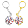 thumbnail image 1 of Guitarra de rock de Inglaterra Inglaterra país bandera UK Anillo de oro de metal llavero llavero, 1 of 4