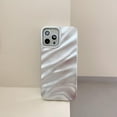 thumbnail image 4 of Water Ripple Pattern Compatible for iPhone 13 / iPhone 14 Phone Case,Cute Luxury Wave Shape Case for Women & Men, Soft TPU Shockproof Protective Cover for iPhone 13 / iPhone 14 6.1''-Silver, 4 of 9