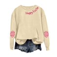 thumbnail image 4 of Clothing! Yajing Oversized Sweatshirt for Women Sweatshirt for Women Happly Easter Sweat Shirts for Easter Eggs Graphic Loose Fit Crew Neck M Brown, 4 of 4