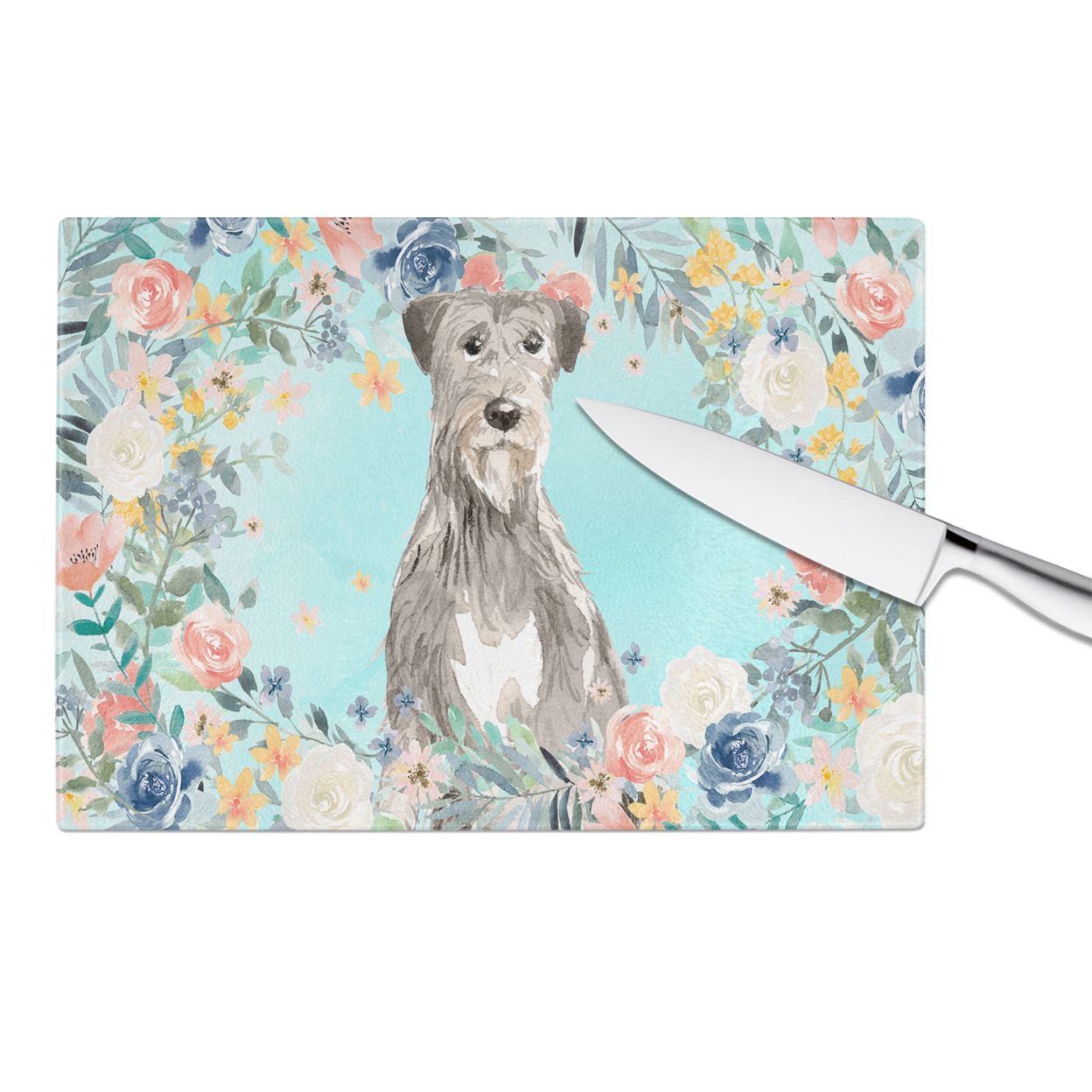 Carolines Treasures CK3423LCB Irish Wolfhound Glass Cutting Board Large, 12H x 16W, multicolor