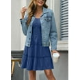 thumbnail image 7 of Womens Summer Dresses Sleeveless Button Down Casual Swing Mini Dress, 7 of 7