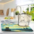 thumbnail image 5 of Dish Drying Mat Kitchen Pad Large Counter Absorbent Dish Mats Drainer Black Cat under The Moon, 5 of 8