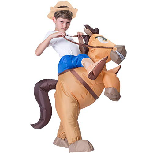 Adult Size Spooktacular Creations Inflatable Cowboy Riding a Horse Air Blow-up Deluxe Halloween Costume