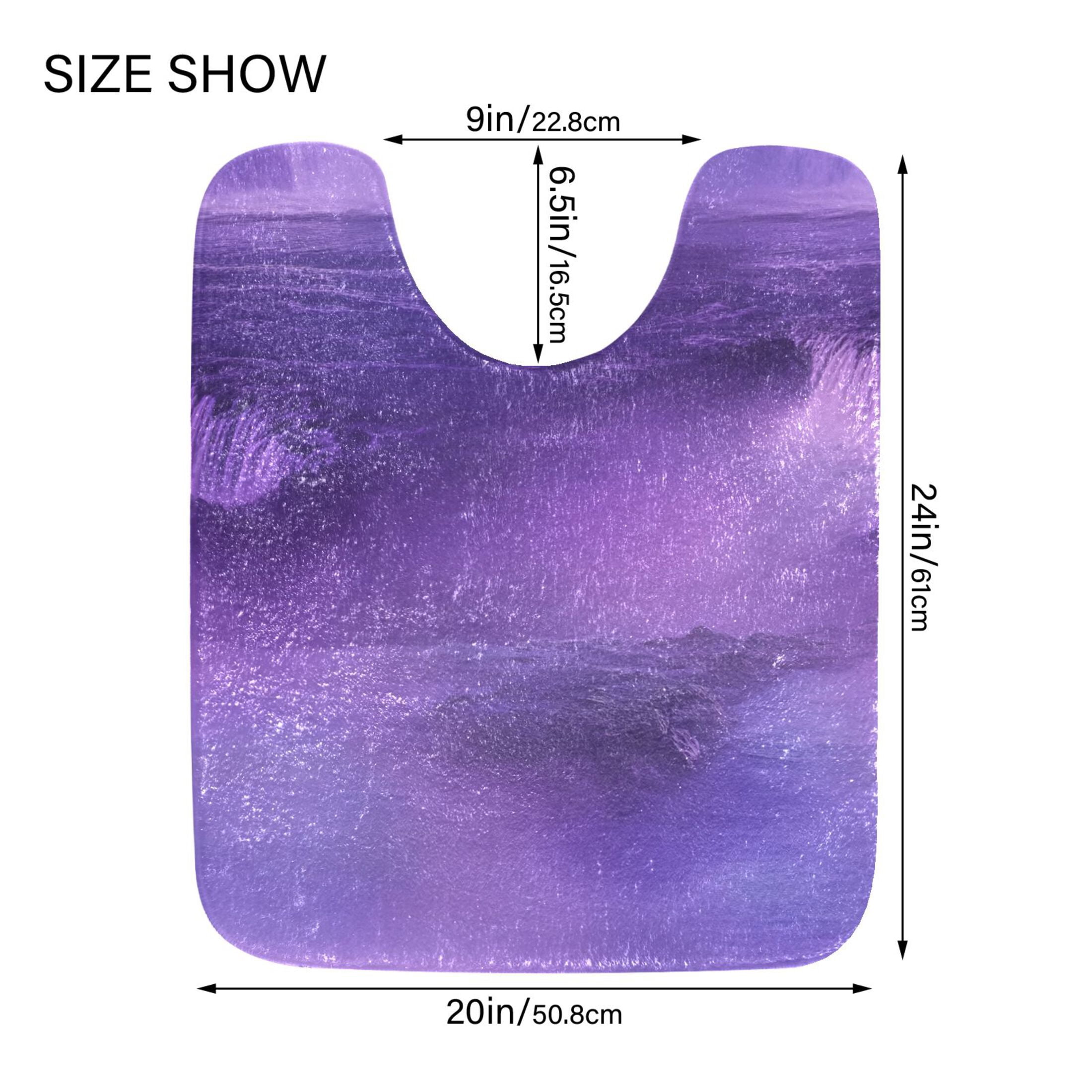 2 Piece Soft Bathroom Rug Set Purple Mist Bath Mat and U-Shaped Toilet Contour Rug (16"x24"+20"x24")