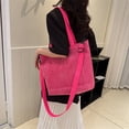 thumbnail image 3 of Bolso Mano Pana Gran Capacidad para Mujer Bolso Bandolera Casual A Cuadros (rojo Rosa), 3 of 8