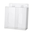 thumbnail image 2 of Dispensador de guantes de acrílico, contenedor de almacenamiento transparente, estación dispensadora, estante para guantes para 2 cuadrículas, 2 of 9