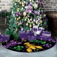 thumbnail image 6 of Mardi Gras Crayfish Christmas Tree Skirt, 48 Inches Lace-up Fleur De Lis Beads New Orleans Carnival Tree Skirt, Celebration Holiday Party Indoor Decoration Home Decor, 6 of 6