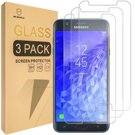 Mr.Shield Screen Protector compatible with Samsung Galaxy J7 V J7V (2nd Gen) / J7 (2nd Generation) (Verizon) [Tempered Glass] [3-PACK] [Japan Glass with 9H Hardness]