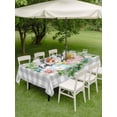thumbnail image 3 of Easter Outdoor Tablecloth - 54x80 Inch Rectangle Dining Table Cover, Spring Colorful Eggs Flower Leaf Grey Plaid Checkered Waterproof Outdoor Table Cloth with Umbrella Hole & Zipper for Picnic/Patio, 3 of 7