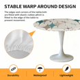 thumbnail image 2 of Elastic Fitted Round Tablecloth, Green Beige Diamond Waterproof Stretch Table Cover for 55"-60" Tables, Modern Geometric Middle Century Washable Outdoor Tablecloths for Patio, Picnic, Camping, 2 of 9