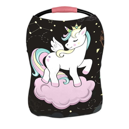 ECZJNT beautiful unicorn pop art and elements of space Nursing Cover Baby Breastfeeding Infant Feeding Cover Baby Car Seat Cover
