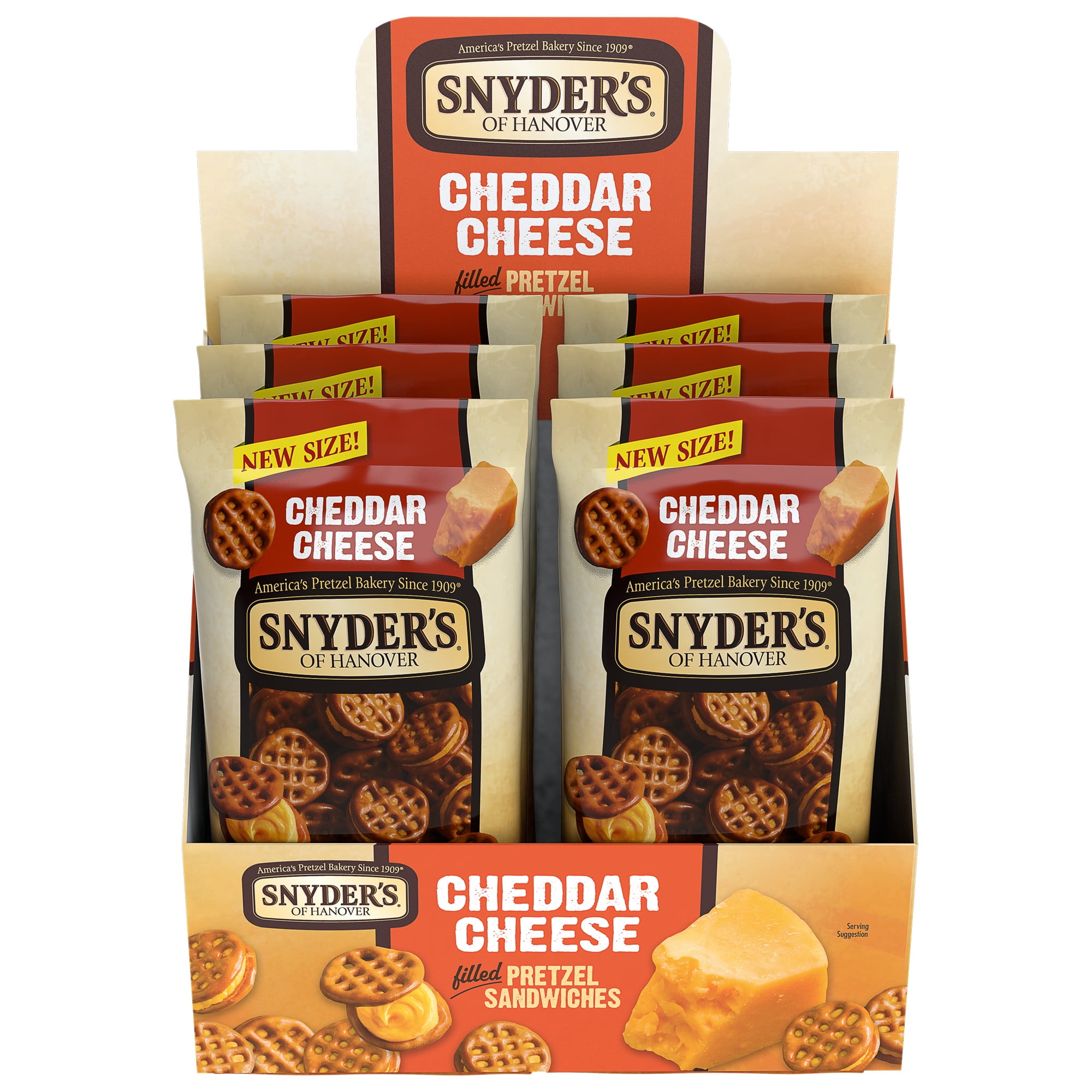 Snyder's of Hanover Pretzel Sandwiches, Cheddar Cheese, 2 Oz, 6 Ct