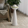 thumbnail image 7 of COZAYH Farmhouse Tall Pedestal End Table Small Solid Wood Martini Table Plant Stand Modern Round Drink Table for Small Space Living Room, White, 7 of 7