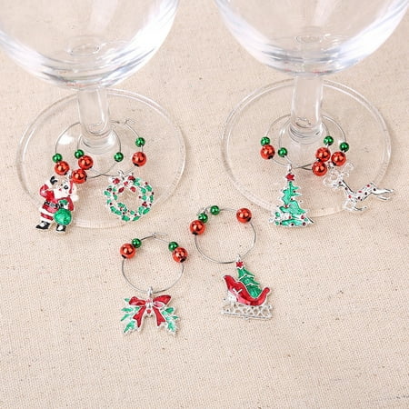 

Gogusuu Christmas Decoration Supplies Clearance Sales Today Deals Prime Christmas Wine Glass Decoration Charms Party New Year Cup Ring Table Decor