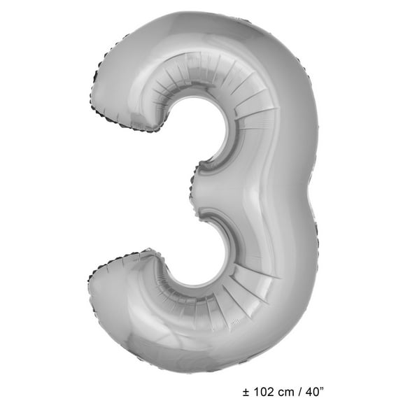Balloon-Foil-Number 3-40"-Slv