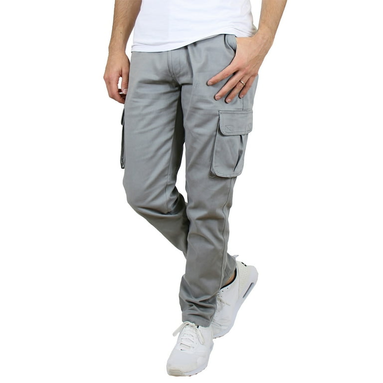 【mnem】Adjust Cotton Cargo Pants Men's Flex Cotton Stretch Slim Fit Cargo Pants with Belt