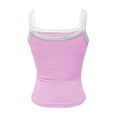 thumbnail image 3 of 2026New Women's Y2k Tank Top Buckle Scoop Neck Sleeveless Ribbed Fitted Going Out Tops Streetwear Festival Outfits(Purple,S), 3 of 4